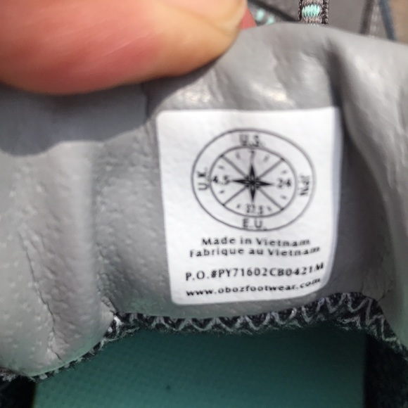 New - NWOT Oboz Women's Sapphire Low B-Dry Waterproof Hiking Shoes - Size US 7 - Picture 10 of 10